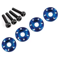 LaTrax Wheel nut washer, machined aluminum, blue / 3x12mm CS (4) - TRA7668