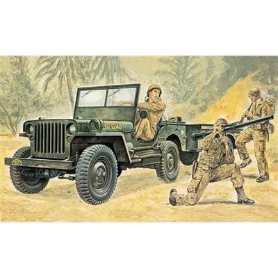 Willys MB Jeep with Trailer 1/35 #314 by Italeri
