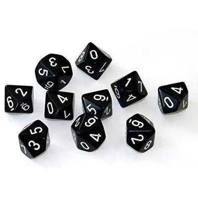 Chessex Opaque 7-Die Set Black/White CHX25408