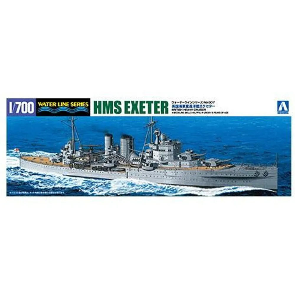 HMS Exeter British Heavy Cruiser 1/700 Waterline #052730 by Aoshima