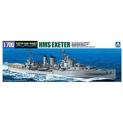 HMS Exeter British Heavy Cruiser 1/700 Waterline #052730 by Aoshima