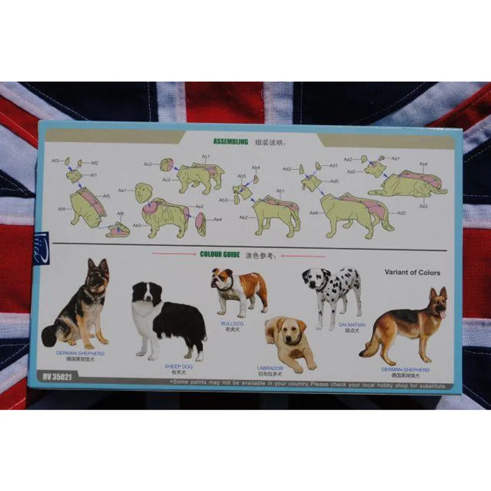 Livestock Set Vol.3 (6 Dogs) #RV35021 1/35 Detail Kit by Riich Models