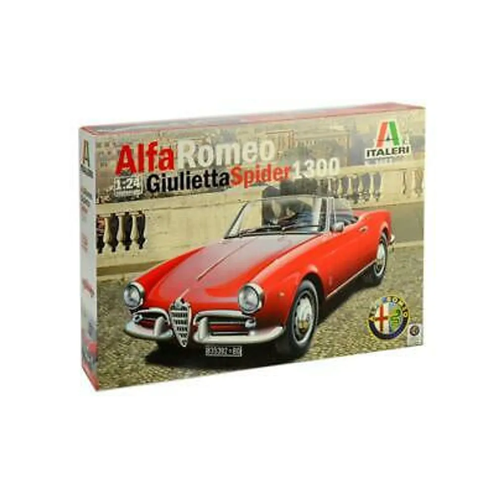 Alfa Romeo Giulietta Spider 1300 1/24 Model Car Kit #3653 by Italeri