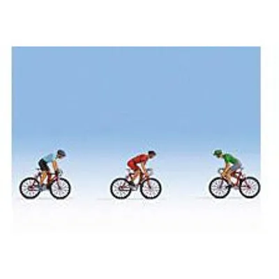 Noch Bicycle Racers - 3 Riders and 3 Bikes (HO Scale)