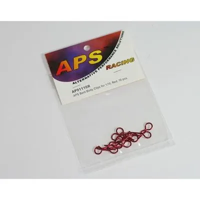 APS91116RV2 Medium Bent Body Clips 1:10 Red (10 pcs)