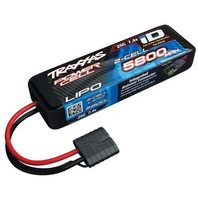 TRA2843X  Traxxas 5800mAh 2S7.4V 25C LiPo ID Connector Soft Case 2 cell