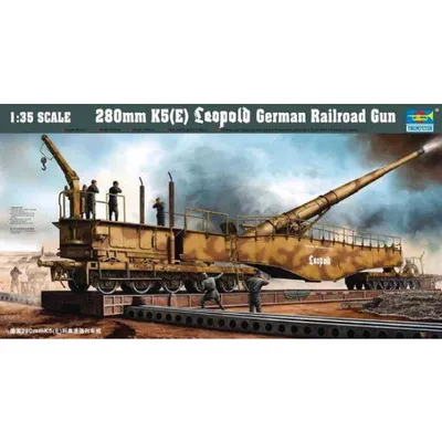 280mm K5 E Leopold German Rail Road Gun 1/35 by Trumpeter