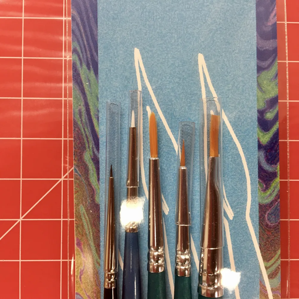 Leonhardy Brush Set 5 pcs (GR2/0, GR2, GF4, SD10/0, WH5/0) Assorted Handles