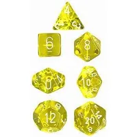 Chessex Translucent 7-Die Set Yellow w/White CHX23072