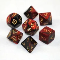 Chessex Gemini 7-Die Set Black-Red/Gold CHX26433