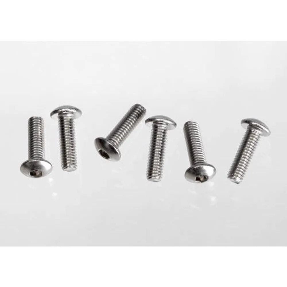 Traxxas Screws, 3x10 Button-Head Machine (Hex Drive) (Stainless steel) 6pcs TRA2577X