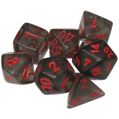 Chessex Translucent 7-Die Set Smoke/Red CHX23088