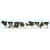 Cows - Black, White pkg(6) (HO Scale)