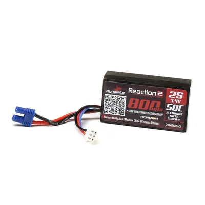 7.4V 800mAh 2S 50C Hardcase LiPo Battery EC2