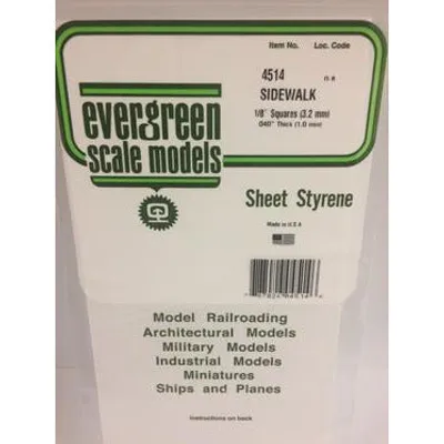 Evergreen #4514 Sidewalk 1/8" (3.2mm) x 1/8" (3.2mm) x 0.011" (0.28mm)