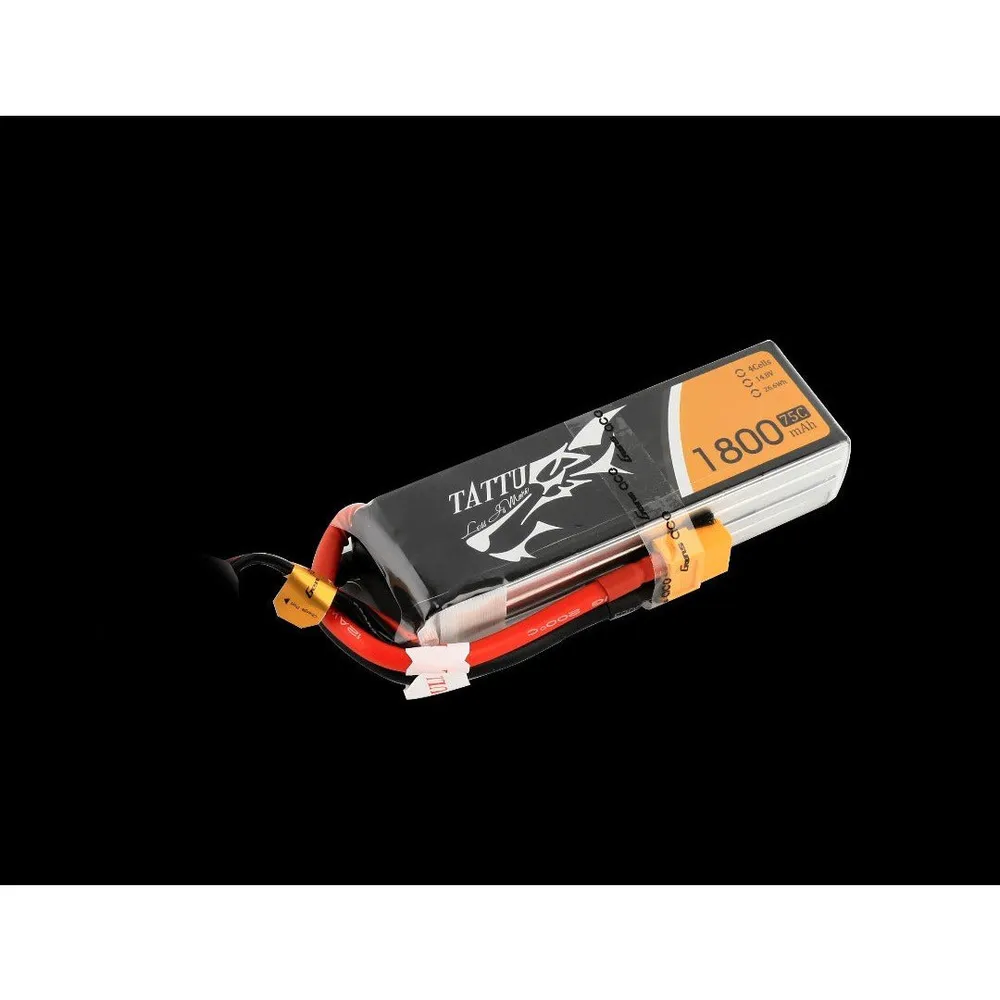 Tattu - 104 - 1800mAh 4S1P 14.8V 75C LiPo XT60 Plug Soft Case 106x36x25mm