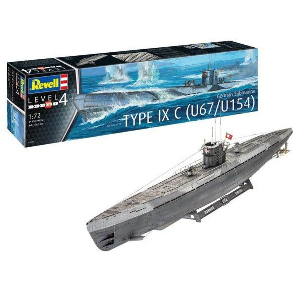 German Submarine Type IX C/40 (U190) 1/72 Model Kit #5133 by Revell