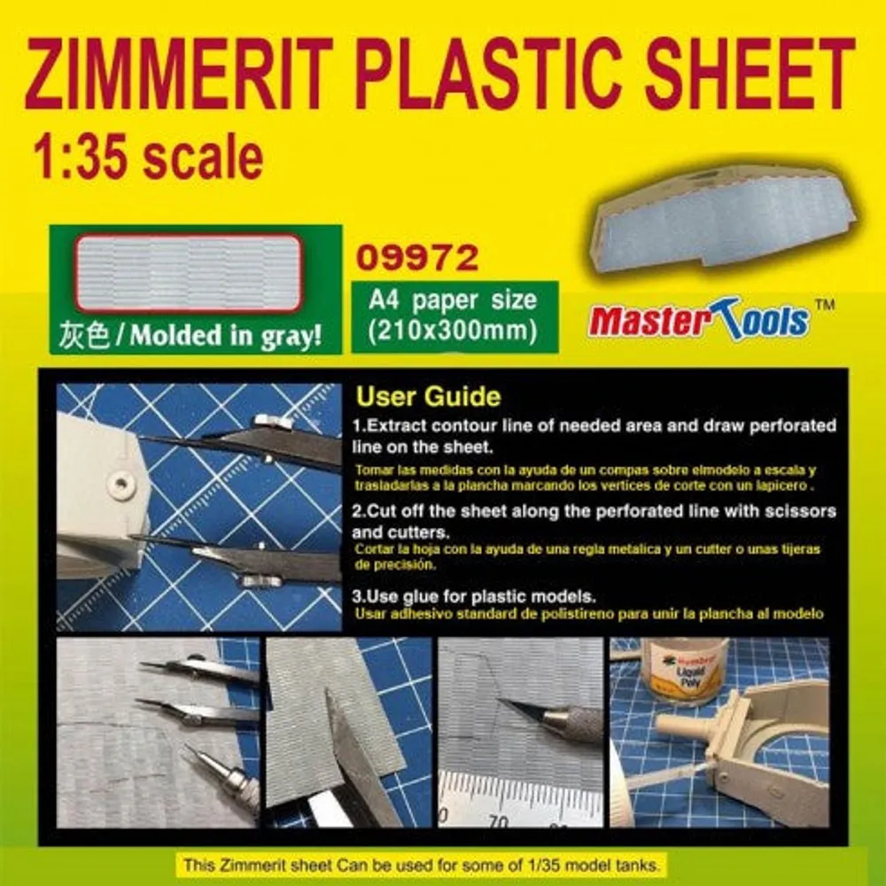 Master Tools Zimmerit Plastic Sheet A4 Size #9972