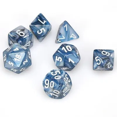 Chessex Lustrous 7-Die Set Slate/White CHX27490