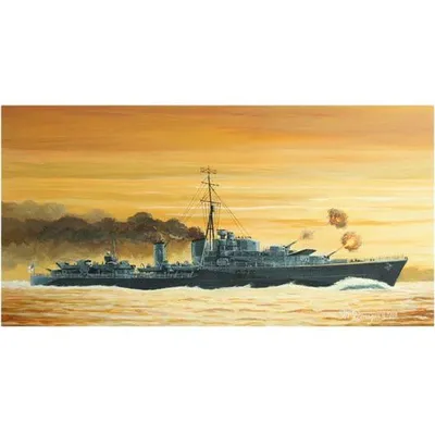 HMS Eskimo (F75) 1941 Tribal-class Destroyer 1/700 Model Ship Kit #5757 by Trumpeter