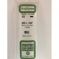 Evergreen #372 Styrene Strips: Dimensional 7 pack 0.080" (2.0mm) x 0.438" (11.1mm) x 24" (60cm)