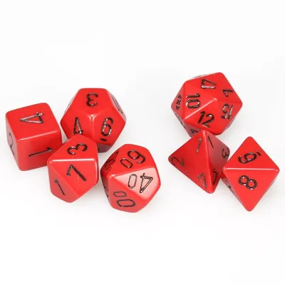 Chessex Opaque 7-Die Set Red/Black CHX25414