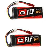 Venom 30C 11.1V 800mAh 3S LiPo w/JST (x2)