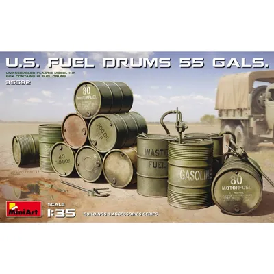 US Fuel Drums 55 Gallons #35592 1/35 Detail Kit by MiniArt
