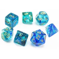 Chessex Nebula 7-die Set Oceanic/Gold Luminary CHX27556