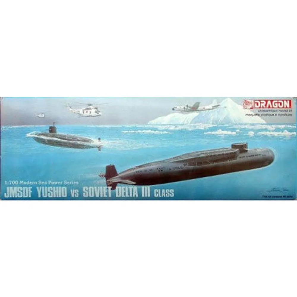 JMSDF Yushio vs Soviet Delta III Class Submarines 1/700 Model Ship Kit #7003 by Dragon Models