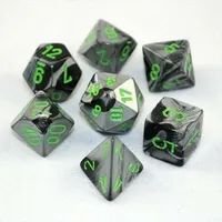 Chessex Gemini 7-Die Set Black-Grey/Green CHX26445