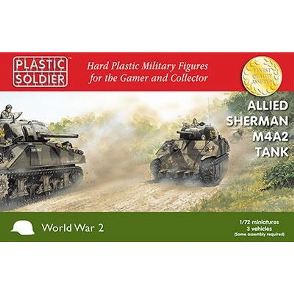 Sherman M4A2 3 Vehicles 1/72 by Plastic Soldier