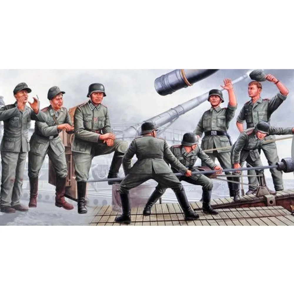 280mm K5 (E) "Leopold" German Railroad Gun Crew #00406 1/35 Figure Kit by Trumpeter