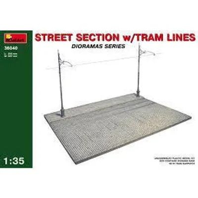 Street Section With Tram Line #36040 1/35 Scenery Kit by MiniArt