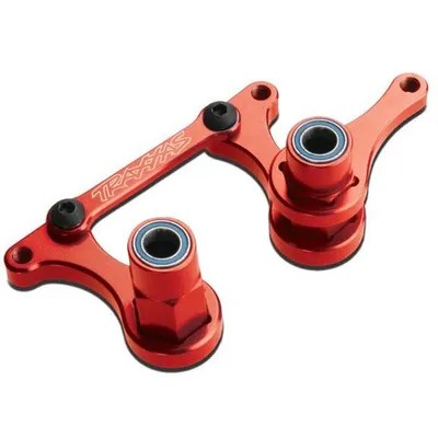 TRA3743X T6 Aluminum Steering Bellcrank, Drag Link & 5x8mm Ball Bearings - Red