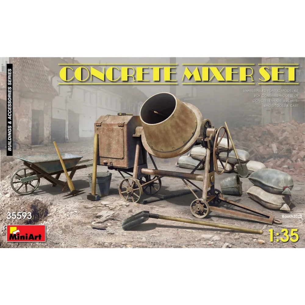 Concrete Mixer Set #35593 1/35 Scenery Kit by MiniArt