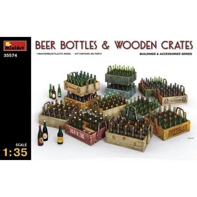 Beer Bottles and Wooden Crates #35574 1/35 Detail Kit by MiniArt