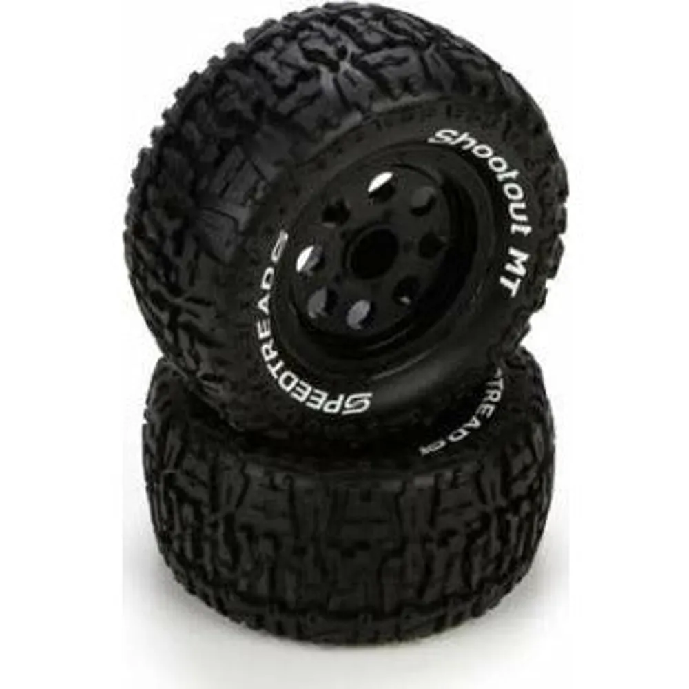 ECX43008 Ruckus Tire Premount Front/rear Black Wheel