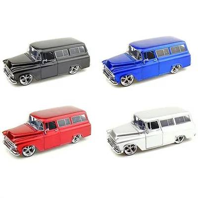 Jada 1/24 "BIGTIME Kustoms" 1957 Chevy Suburban - Candy Silver