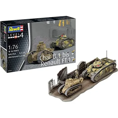 Char B.1 bis + Renault FT.17 1/76 by Revell