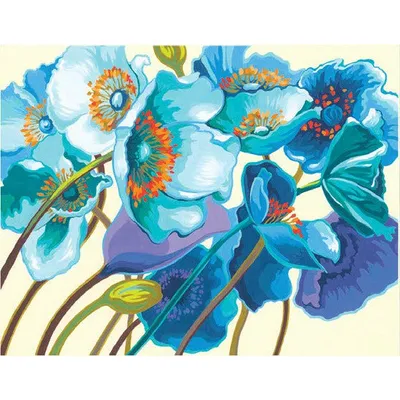 Dimensions Paint by Numbers Blue Poppies (11"x14")