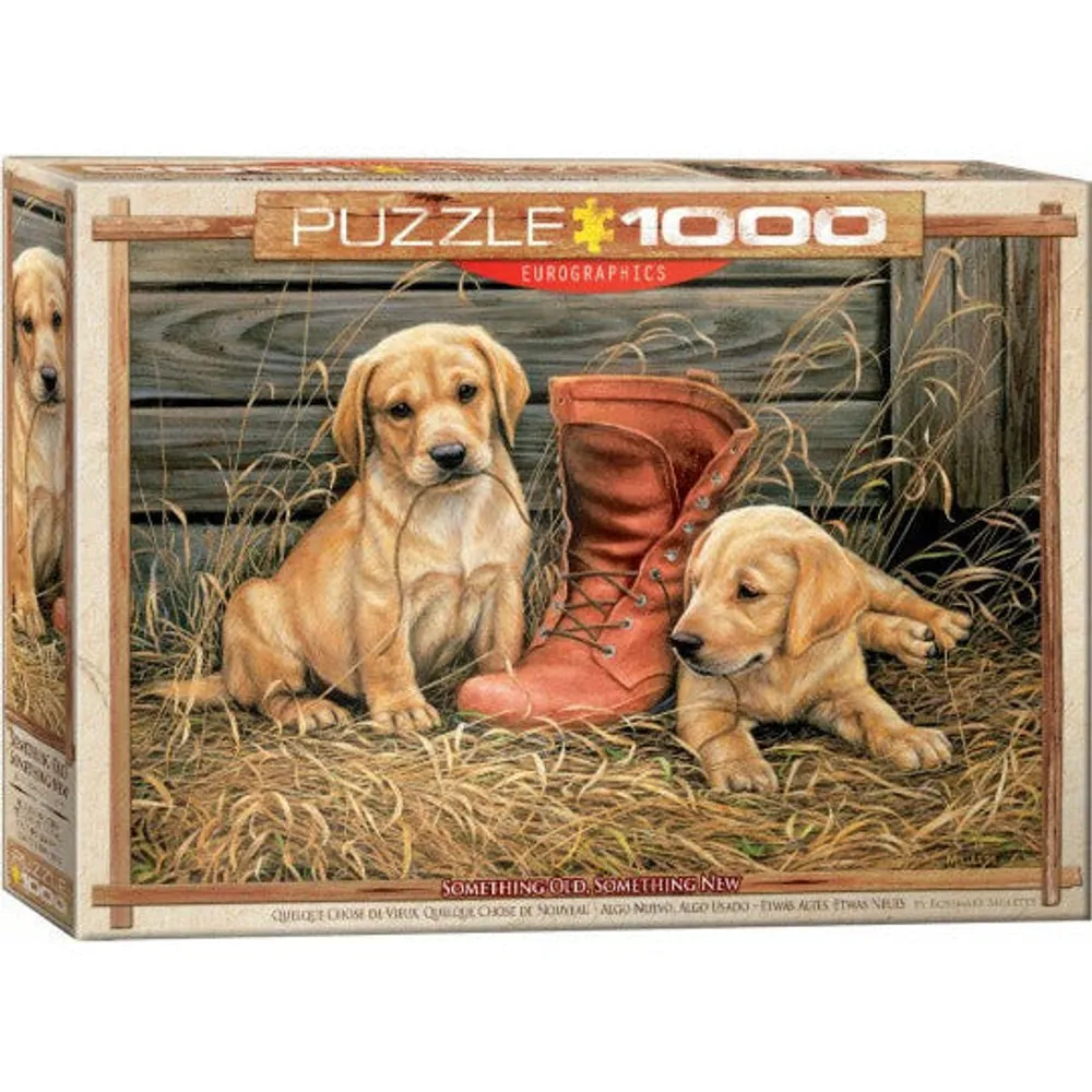 Eurographics Something Old, Something New (Golden Lab Puppies & Boot) Puzzle (1000pc)