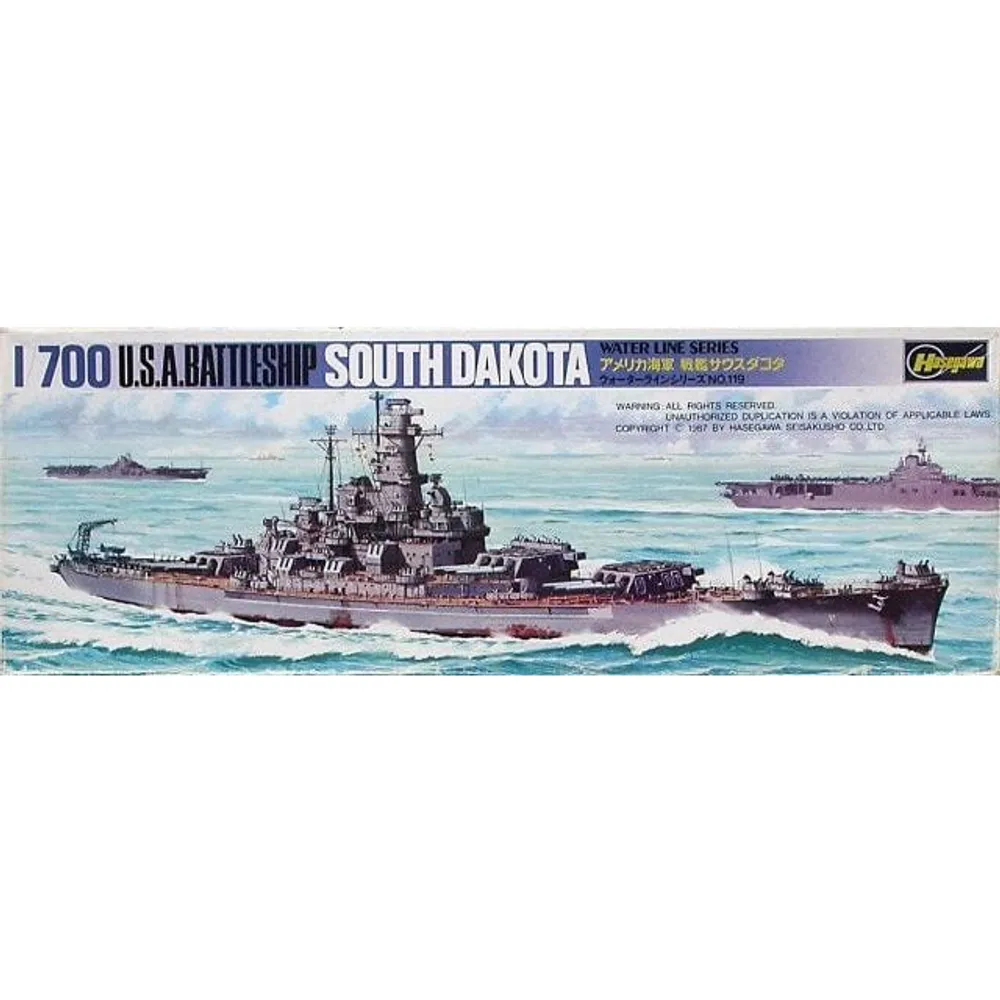 USS South Dakota 1/700 Model Ship Kit #49607 by Hasegawa