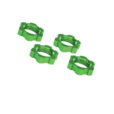 TRA7758G Wheel Nuts, Splined, 17mm, Serrated (green-anodized) (4)