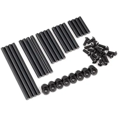 TRA8940X Suspension pin set, complete (hardened steel), 4X64mm (4), 4X22mm (4), 4X38mm (4), 4X33mm (4), 4X47mm (4)/ 3X8mm BCS (14)/ 3X6mm BCS (4)/ retainers (8)
