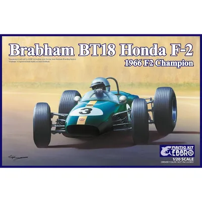 Brabham BT18 Honda F-2 1966 F2 Champion 1/20 Model Car Kit #20022-880 by Ebbro