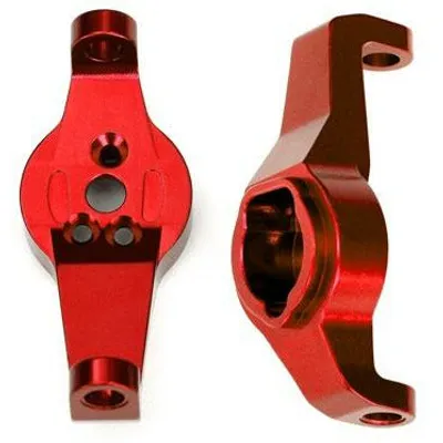 TRA8232R Traxxas Caster blocks, 6061-T6 aluminum (red-anodized), left and right