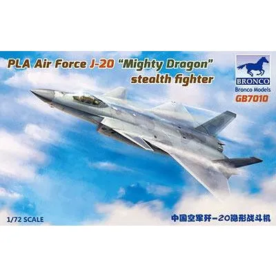 PLA Air Force J-20 "Mighty Dragone" Stealth Fighter 1/72 #GB7010 by Bronco