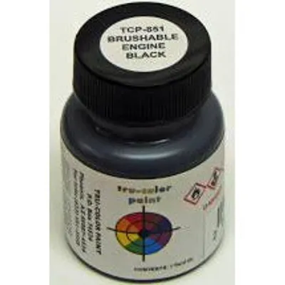 Flat Brushable Color Acrylic Paints - 1oz 29.6mL - Engine Black