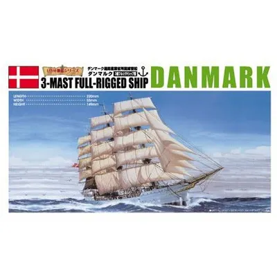 Danmark 3-Mast Full Rigged Ship 1/350 Model Ship Kit #4260 by Aoshima